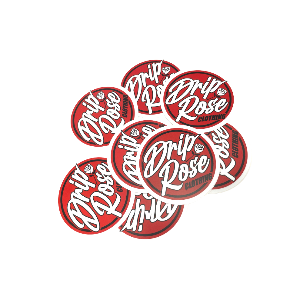 Drip Rose Circle Logo Sticker