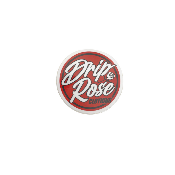 Drip Rose Circle Logo Sticker
